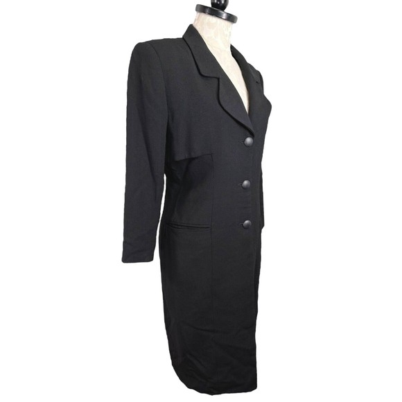 Vintage Tahari Wool Blend Notch Collar Trench Coat Women's 8 - Picture 3 of 16
